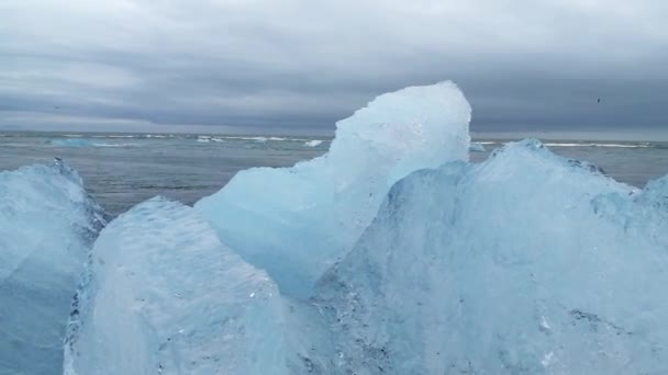 Jokulsarlon Ledovcové Jezero Islandu Nachází Jižně Ledovce Vatnajkull Tím Pláže — Stock video