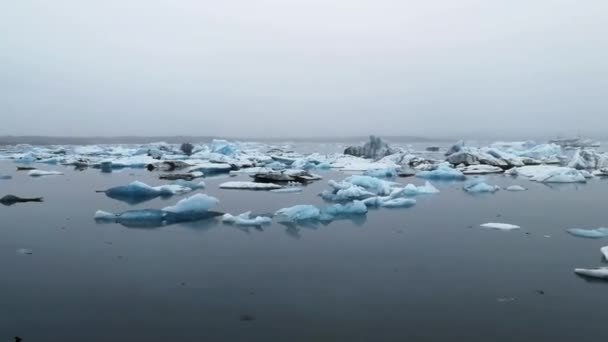 Jokulsarlon Een Gletsjermeer Ijsland Ligt Ten Zuiden Van Vatnajkull Gletsjer — Stockvideo