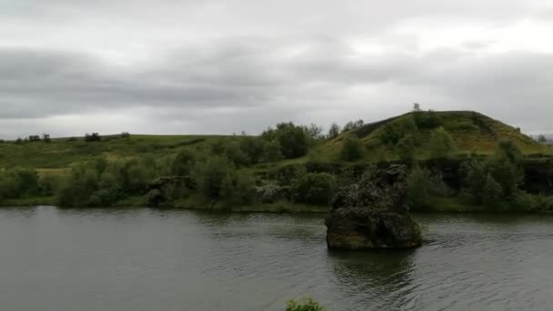 Krásné Přírodní Sopečné Krajiny Islandu — Stock video