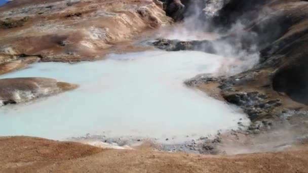 Krafla Een Vulkanische Systeem Met Een Diameter Van Ongeveer Kilometer — Stockvideo