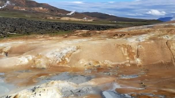 Krafla Egy Vulkáni Rendszer Átmérője Körülbelül Helyezkedik Myvatn Izland Északi — Stock videók