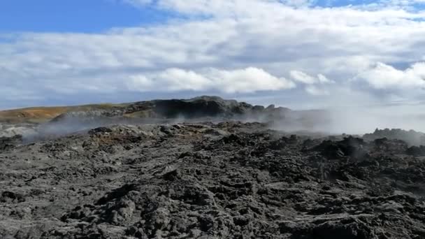 Krafla Een Vulkanische Systeem Met Een Diameter Van Ongeveer Kilometer — Stockvideo