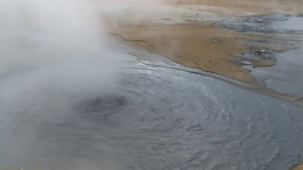 Vztekat Sirné Výpary Hverir Sopečného Systému Krafla Islandu — Stock video