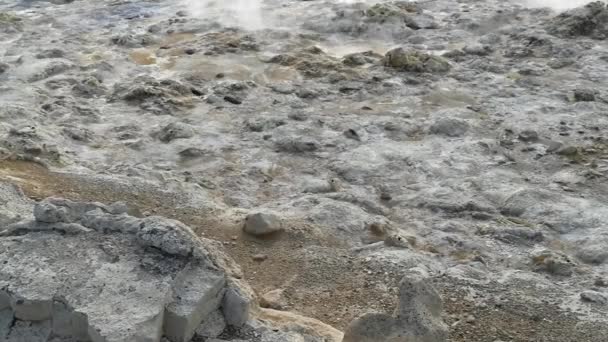 Espumando Enxofre Vapores Hverir Com Sistema Vulcânico Krafla Islândia — Vídeo de Stock