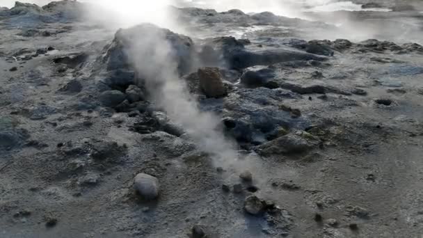 Krafla Egy Vulkáni Rendszer Átmérője Körülbelül Helyezkedik Myvatn Izland Északi — Stock videók