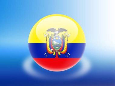 Ekvador bayrağı mavi zemin üzerine