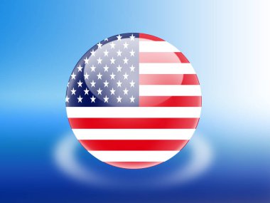 Amerika Birleşik Devletleri bayrağı mavi zemin üzerine