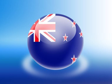 Yeni Zelanda bayrağı mavi zemin üzerine