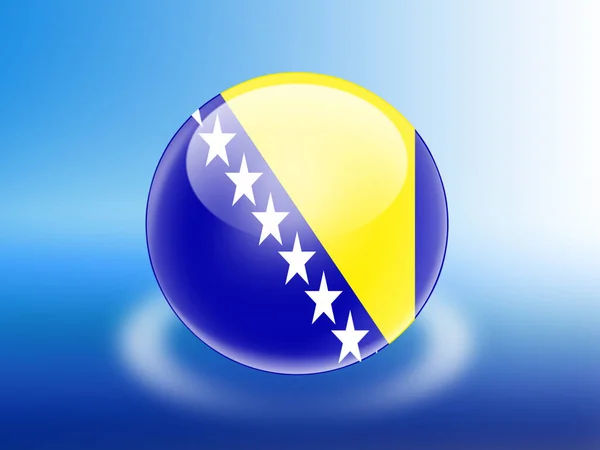 Bosna-Hersek bayrağı mavi zemin üzerine