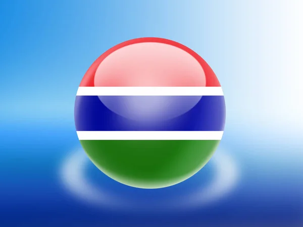 Gambiya bayrağı mavi zemin üzerine