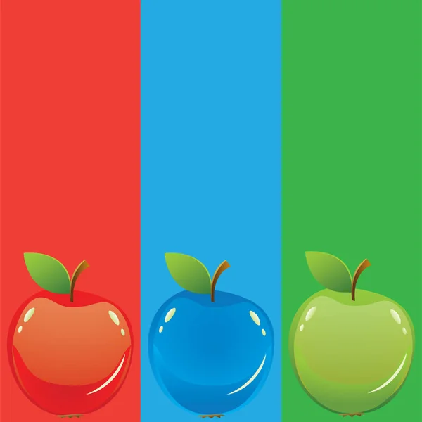 Elma ile çeşitli renkleri gösteren resim