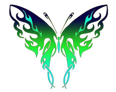 İllüstrasyon kelebek siluet ile