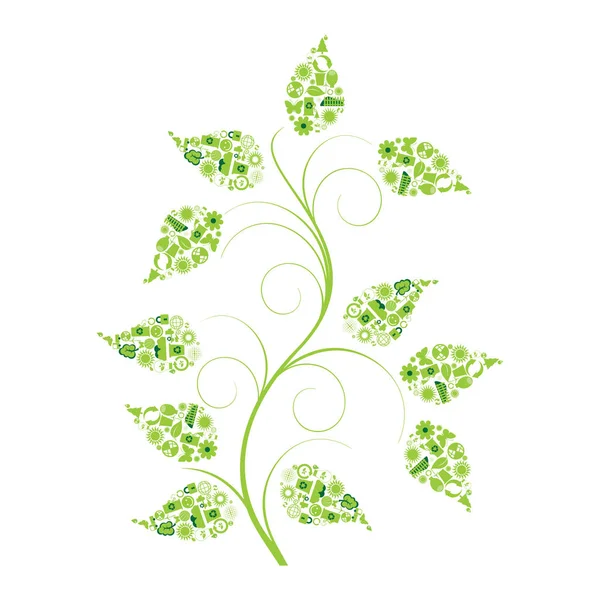 Ekolojik sembollerle yapılan bitki çizimi