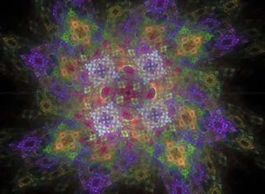 Renkli ve gizemli fraktal illüstrasyon