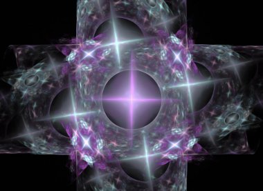 Renkli ve gizemli fraktal illüstrasyon