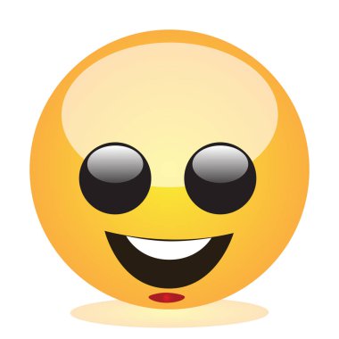 Sarı emoji gülümseyen bir çocuğun