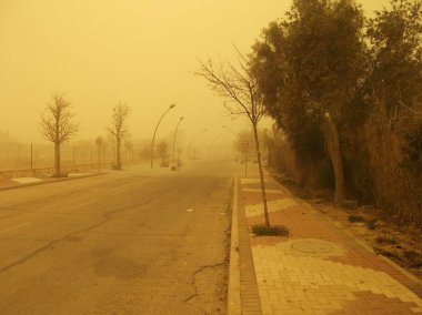 Mitzpe Ramon, İsrail yakınındaki kum fırtınası