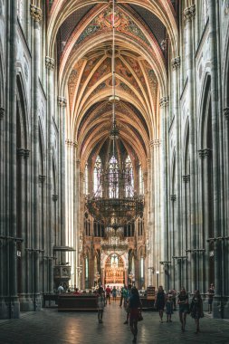 Adak Kilisesi, Viyana, Avusturya neo-Gotik mimarisi. Yaz 2018.
