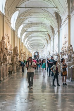 Muhteşem iç Vatikan Müzesi, Vatikan şehri. Sonbahar 2017.