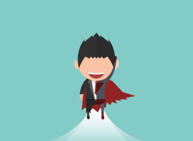 Mutlu yüz işadamı bir kavram iş başarısı, vektör çizim