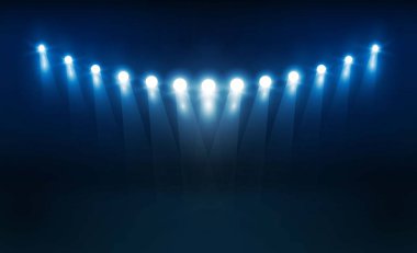 Parlak Stadyum ışıkları tasarım vektör. Vektör aydınlatma