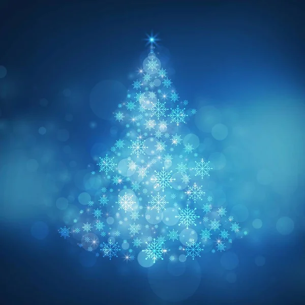 Αφηρημένη Χριστούγεννα Bokeh Μπλε Χρώμα Φόντου Εικονογράφηση Διάνυσμα — Διανυσματικό Αρχείο