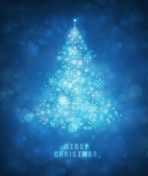 Abstrakte Weihnachten Bokeh Blaue Farbe Hintergrund Vektorillustration — Stockvektor