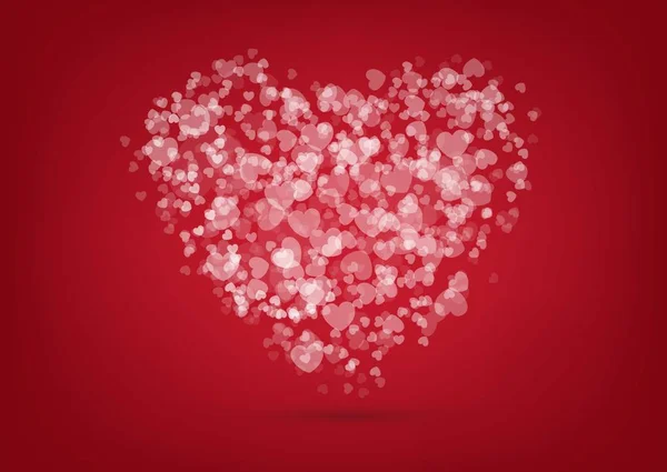Mutlu Sevgililer Günü Kartı Kalpler Vektör Arka Plan — Stok Vektör