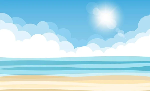 Cielo Mar Sol Ilustración Vectorial — Vector de stock