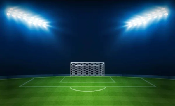 Arena Futball Fényes Stadion Fények Vector Design Vektor Megvilágítás — Stock Vector