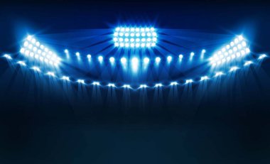 Parlak Stadyum ışıkları tasarım vektör. Vektör aydınlatma