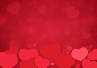 Mutlu sevgililer günü kartı kalpler vektör arka plan