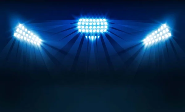 Heldere Stadion Lichten Vector Design Vector Verlichting — Stockvector