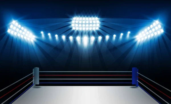 Бокс Ринг Арена Прожекторы Векторный Дизайн Векторное Освещение — стоковый вектор