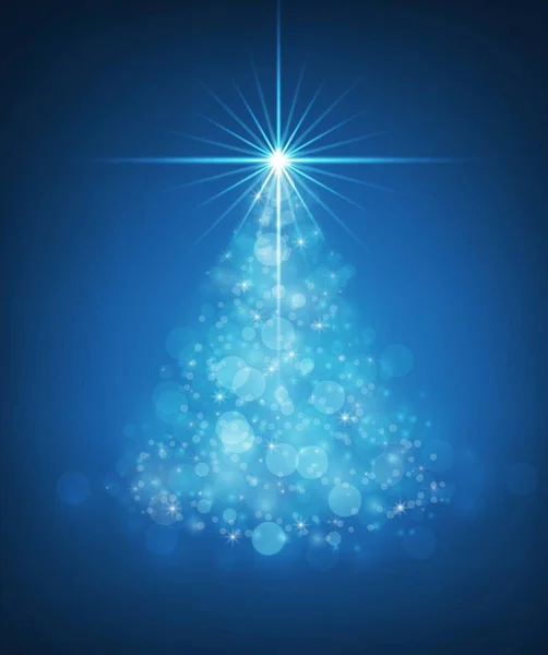 Αφηρημένη Χριστούγεννα Bokeh Μπλε Χρώμα Φόντου Εικονογράφηση Διάνυσμα — Διανυσματικό Αρχείο