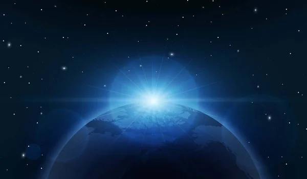 日の出と地球 ベクトル図 — ストックベクタ