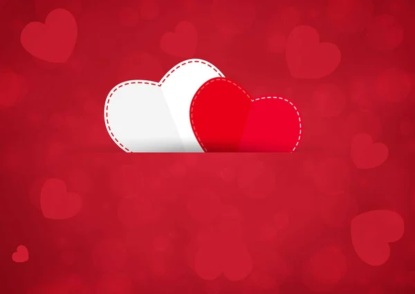 Feliz Día San Valentín Tarjeta Corazones Vector Fondo — Vector de stock