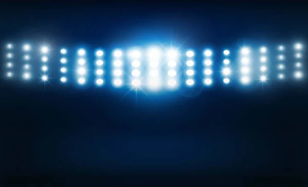 Luminoso Stadio Luci Vettoriale Design Illuminazione Vettoriale — Vettoriale Stock