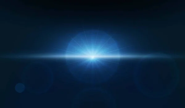 Abstract Met Zonsopkomst Blauw Licht Verbeelding Universum Vectorillustratie — Stockvector