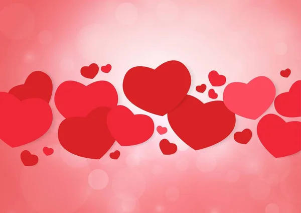 幸せなバレンタイン カードの心のベクトルの背景 — ストックベクタ