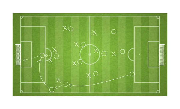 Campo Fútbol Arena Con Luces Estadio Brillante Diseño Vectorial Iluminación — Vector de stock