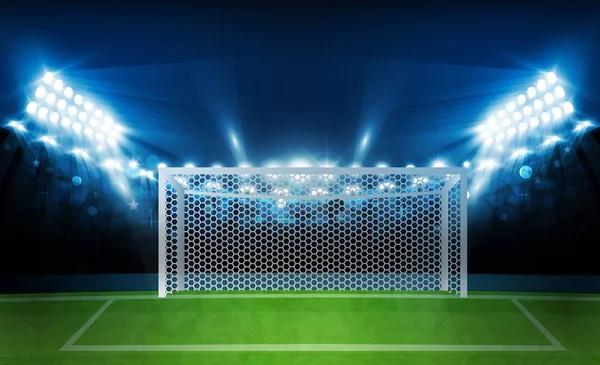 Arena Futball Fényes Stadion Fények Vector Design Vektor Megvilágítás — Stock Vector