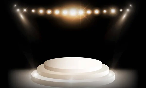 Bühne Hintergrund Und Scheinwerferlicht Vektorbeleuchtung — Stockvektor