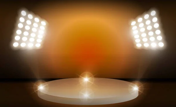 ステージ背景とスポット ライト ベクトル照明 — ストックベクタ