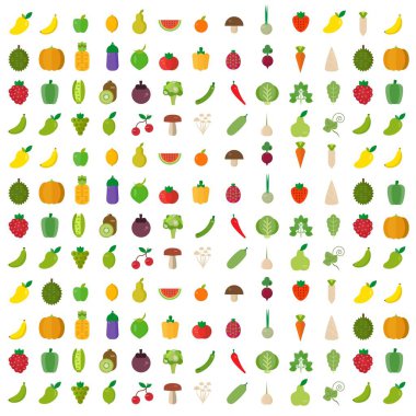 Sebze meyve arka plan izole. vektör çizim