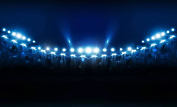 Luminoso Stadio Luci Vettoriale Design Illuminazione Vettoriale — Vettoriale Stock