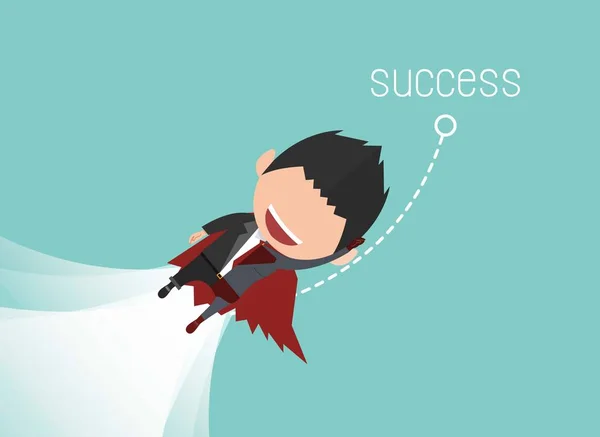 幸せそうな顔ビジネスマン ビジネスの成功の概念ベクトル図 — ストックベクタ