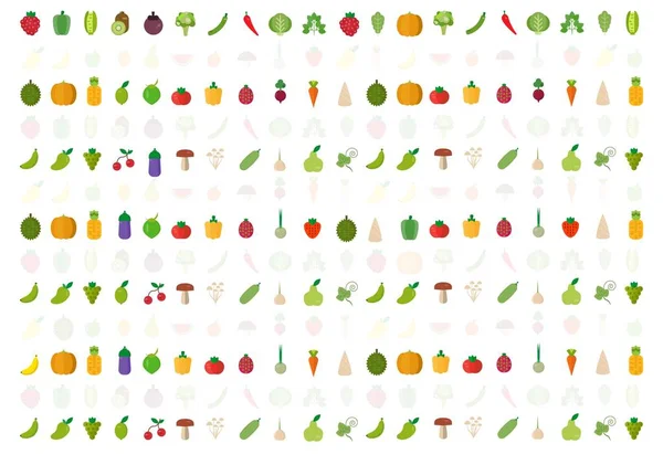 Vegetables Fruits Organic Background Vector Illustration — Stock Vector