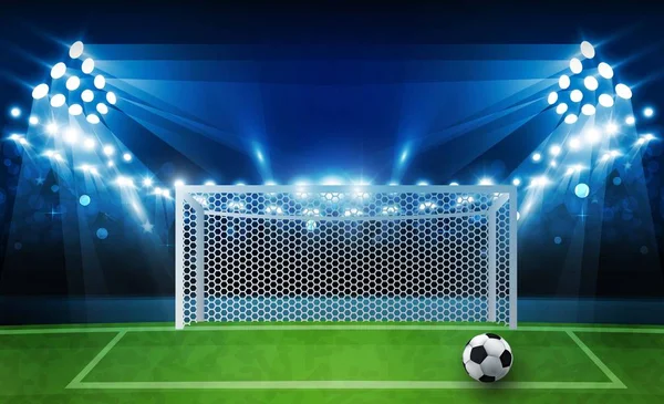 Arena Futball Fényes Stadion Fények Vector Design Vektor Megvilágítás — Stock Vector