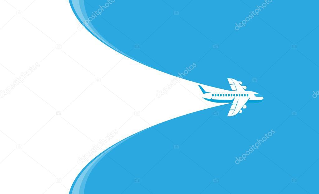 aircraft in the travel background, vector illustration
